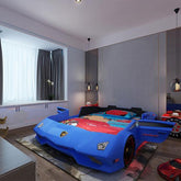 HB Rooms Grand Prix T600 Queen Car Bed (with lights and sound) (Red, Blue or White) (King available)
